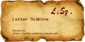 Leiter Szabina névjegykártya